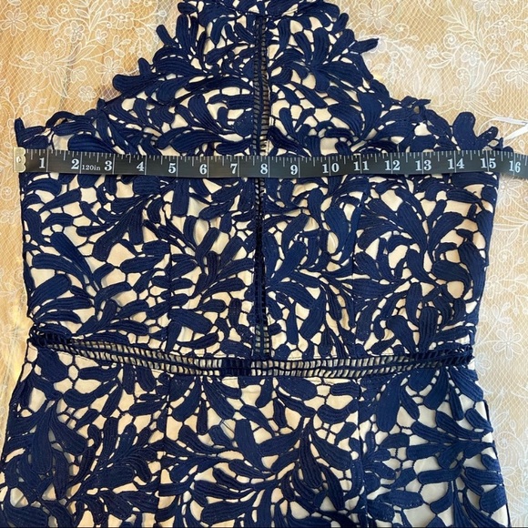 NWOT Lulus Divine Destiny Navy Blue Lace Midi Dress - Picture 7 of 17